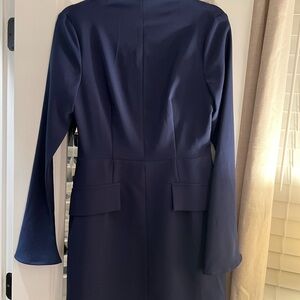 Mock Neck Mini Dress Navy- Commense